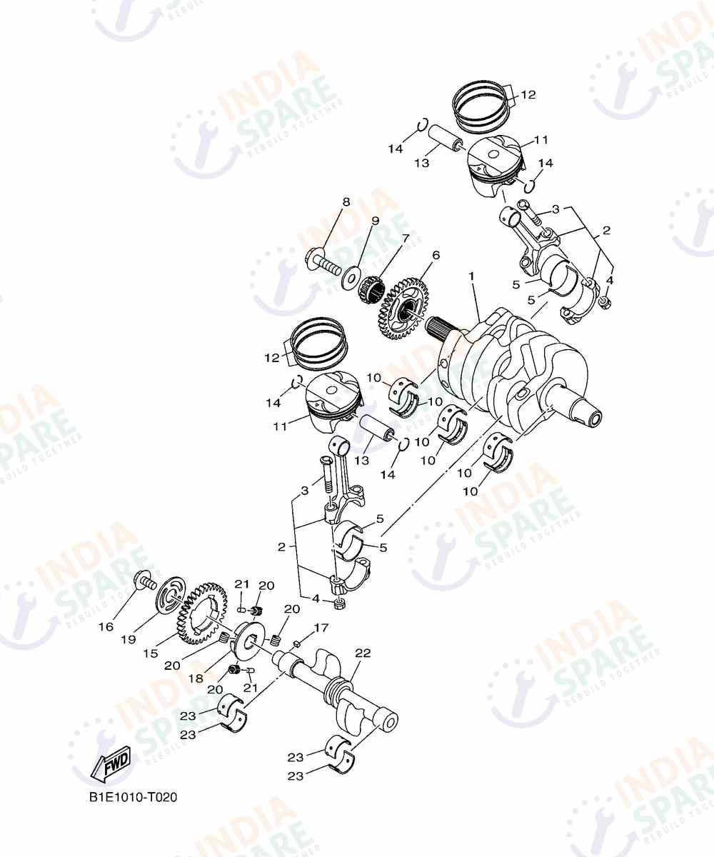 YAMAHA D772 MT 03 Series CRANKSHAFT & PISTON